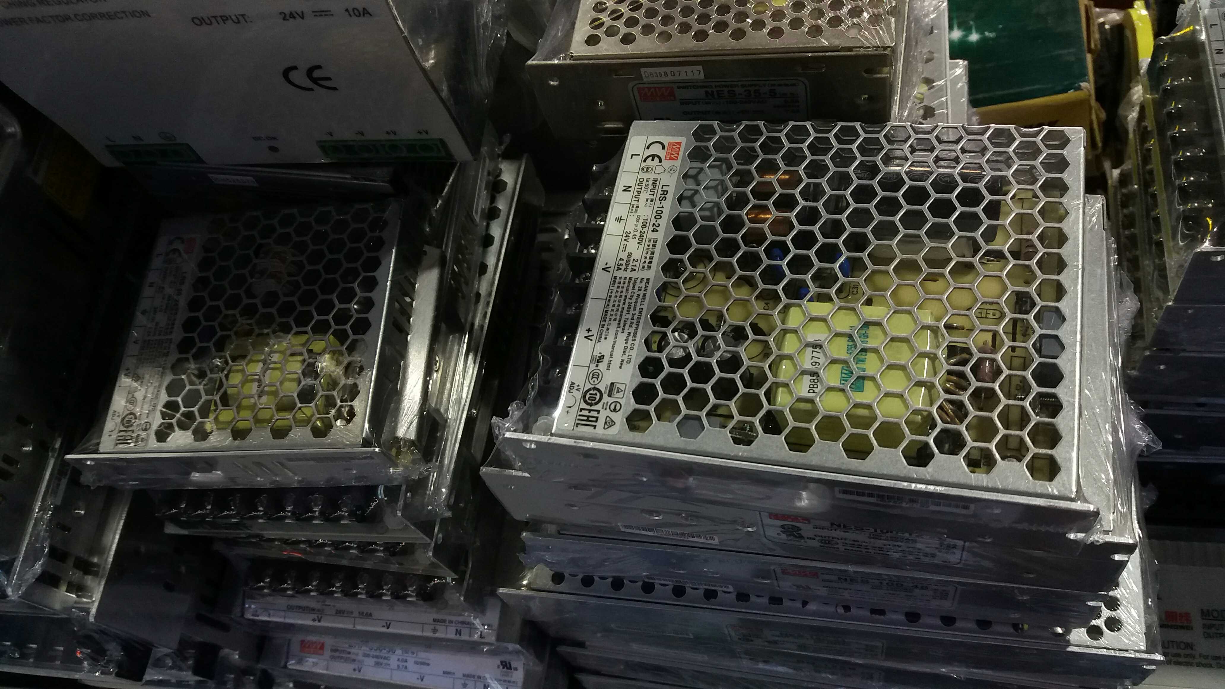 All kinds of new and used Mean Well switching power supply LRS and NES and S series Welcome to inquire
