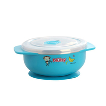 Nuby Nuby baby anti-drop tableware baby water injection insulation bowl complementary food feeding bowl stainless steel bowl with suction cup