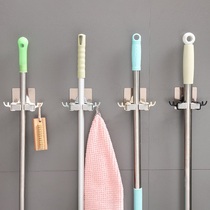 Punch-free mop rack hook strong viscose broom rack Bathroom household nail-free wall-mounted mop clip