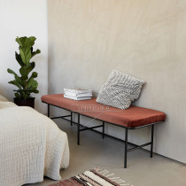 Nordic modern simple shoe-changing stool fabric sofa bench bedroom wall rest stool small apartment Japanese long chair