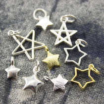 925 sterling silver pendant pendant-star simple shape plain silver gold-plated handmade diy accessories