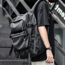 Double shoulder bag mens new large capacity Korean leisure trend backpack college students school bag computer bag mens bag