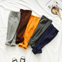 Children plus velvet leggings autumn and winter new boys and girls warm and thick pants baby sweatpants winter wear