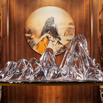 Shouli Fake Mountain Transparent Resin Large Swing Piece New Chinese Living Room Genguan Aisle Club Restaurant Decoration Home Tea House