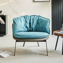 Nordic minimalist single sofa leisure chair balcony living room snail back chair lazy flannel sofa Net Red