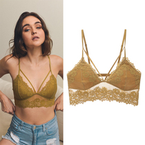 Face-style bralette underwear ultra-thin No steel ring No sponge Sexy lace cross strap Vest Bra