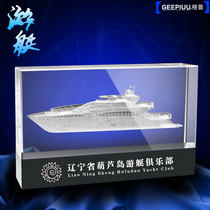 Crystal interior carving Various model yachts and ships interior carving ornaments to send friends gifts activities competitions souvenirs