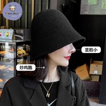 Hat female autumn winter Han edition tide hundred faces small fishermans hat day net red knitted wool pot cap