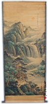 Shen de calligraphy and painting antique Chinese painting landscape painting Middle School painting office living room decoration painting has been framed Daqian new landscape