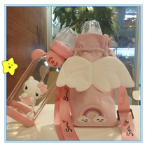 Straw cup pacifier cup cute breakfast cup milk cup drop-proof holiday gift for girls simple Japanese-style glass