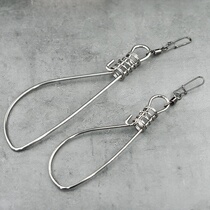 Stainless steel big fish special increase live fish buckle Fishing Luya fish lock gills 10 with swivel ring and pin