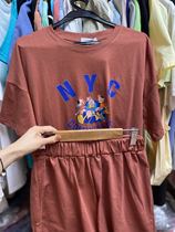 Set value-added shirt shorts casual two-piece set with eyes closed into pure cotton