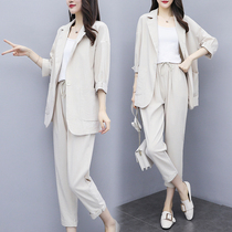 Trend brand Ocnltiy womens clothing 2021 spring and autumn new casual age reduction two-piece set thin fashion trend small suit