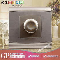 Bull Switch Socket Ceiling Fan Fan Speed Regulator Endless Blower Throttle panel 250W Champagne gold G19