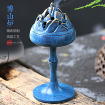 Personality hot coloring pure copper Boshan stove with incense seal set agarwood sandalwood stove incense burner decoration