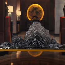 High-end ancient mountain sculpture art layers of stacked ornaments living room entrance aisle club restaurant decoration home