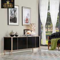 Luoge light luxury TV cabinet Simple modern model room black cabinet neoclassical living room audio-visual cabinet Low cabinet customization