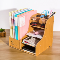 Folder accommodating box Wood-style Drawer Office Supplies Tabletop Shelve Shelf File Shelf Information Book Stand Case Multilayer