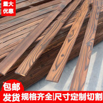 Wood board side material anti-corrosive wood carbonated outdoor wood floor suspended panel wall panel solid wood solid wood wall panel wood square strips