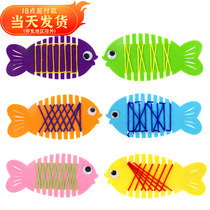 Kindergarten Play Teaching Aids Active Area Area Corner Tangle Fish Threading Homemade Handmade Game Puzzle Winding Fish material