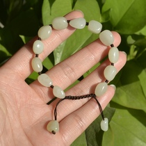 34# Natural Hetian jade bracelet hand-shaped