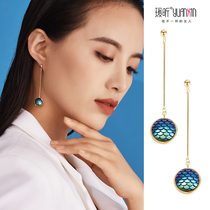 No ear clip female S925 silver needle earrings long temperament Super fairy cold style simple niche French ear jewelry