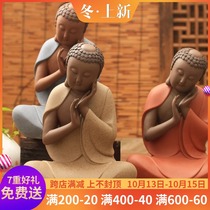 Zisha Amitabha Buddha Bodhisattva Town House Buddha Statue Decoration Crafts Tathagas Living Room Decoration Home Desktop Decoration