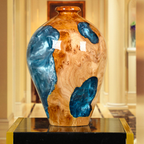 Imported resin solid wood bottle ornaments living room porch desktop hotel decoration home new Chinese art