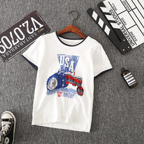 Boys short shirt T-shirt summer childrens casual cotton thin half-sleeved short-sleeved shirt boy foreign-made t-sleeve tide