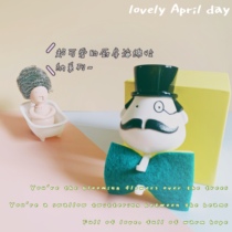 Export creative brush bowl artifact sponge wipe Chaplin scouring cloth cute cartoon storage drain rack dishwashing cloth