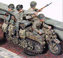 1:35 resin soldiers 4 people without car serial number 348