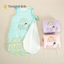 Tongtai baby sleeping bag spring and summer autumn thin cotton pjamas newborn children sleeveless baby anti-kicking quilt air-conditioned room