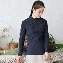 (A song) on the original three-color elastic cotton slim long sleeve stand neck shirt