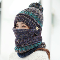 Bicycling hat children Winter Korean version Tide Plus Suede Thickened Warm Wool Line Cap Northeast Care Ear 100 Lapped Neck Knit Cap