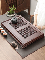 Bamboo tea tray household craftsman sea tray Chinese drawer drainage tea air-dried large tea set kung fu living room