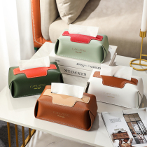 Leather tissue box light luxury living room drawing box high-grade paper box leather storage box creative simple Nordic coffee table