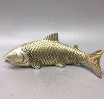 Antique pure copper and white copper Zhaocai golden dragon fish ornaments Zhaocai Jinbao home decoration gifts antique collectibles