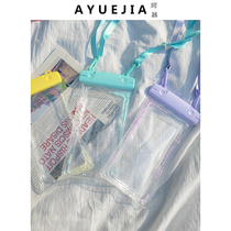 Pure Color Bubble Inflation Dazzling Transparent Cell Phone Waterproof Bag Apple Huawei Universal Seal Touch Screen Swimming Diving Suit