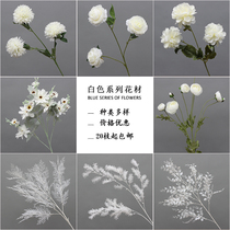 White simulation Floral Wedding Hall decoration silk rose hydrangea banquet Peony Hall layout road flower arrangement