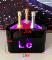 Bar LED glowing champagne bucket acrylic personality creative triangle 3 dress wine champagne box ice bucket