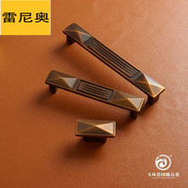 Chinese retro rectangular antique cabinet door handle rectangular European Drawer Wardrobe handle 16MM hole pitch zinc alloy