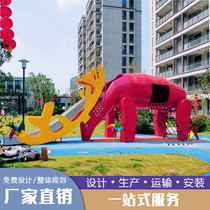 Scenic area large non-standard customized landscape amusement equipment aircraft shape stainless steel antler slide manufacturer