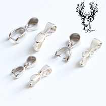 Gloss melon seed buckle clip pendant buckle crystal jade amber jade buckle S925 sterling silver handmade DIY accessories material