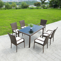 Outdoor tea table and chair five-piece outdoor terrace kit combination with umbrella outdoor furniture minimalist coffee shop table and chair