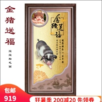 2019 pig newborn baby fetal hair painting souvenir custom door-to-door pregnancy hair in advance appointment