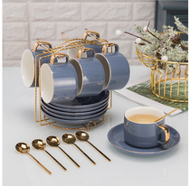 British light luxury ceramic coffee cup and saucer flower tea cup and saucer high-end coffee tea set Water cup household set