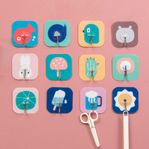 Hook Powerful Viscose wall-mounted bearing door rear hangover hook Home Kitchen Bathroom Free of perforated wall Stick Hook Hook