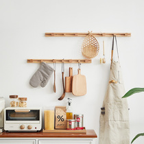 Hanging Hanger Wall-mounted Wall Free Of Punch Sliding Cloak Hook Solid Wood Creative Light Extravagant Guan Entrance To The House Clothing Hat Rack