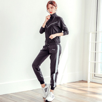 Sports suit womens casual 2021 new autumn and winter jacket ins temperament net red yoga fitness suit running suit