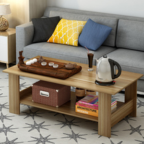 Coffee table Simple modern living room Sofa edge machine Simple coffee table Double wooden storage small coffee table Small apartment tea table
